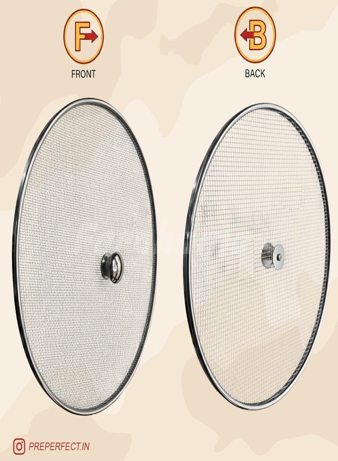 Ferohome Set of 5 Stainless Steel Net Cover Jali/Lid/Topa | Fly Proof Food Cover for Plates, Bowls & Serving Dishes | Rust Free Kitchen Food Protector| Suitable For Pots Pan Kadhai Bowls (Set of 5) - Image 3